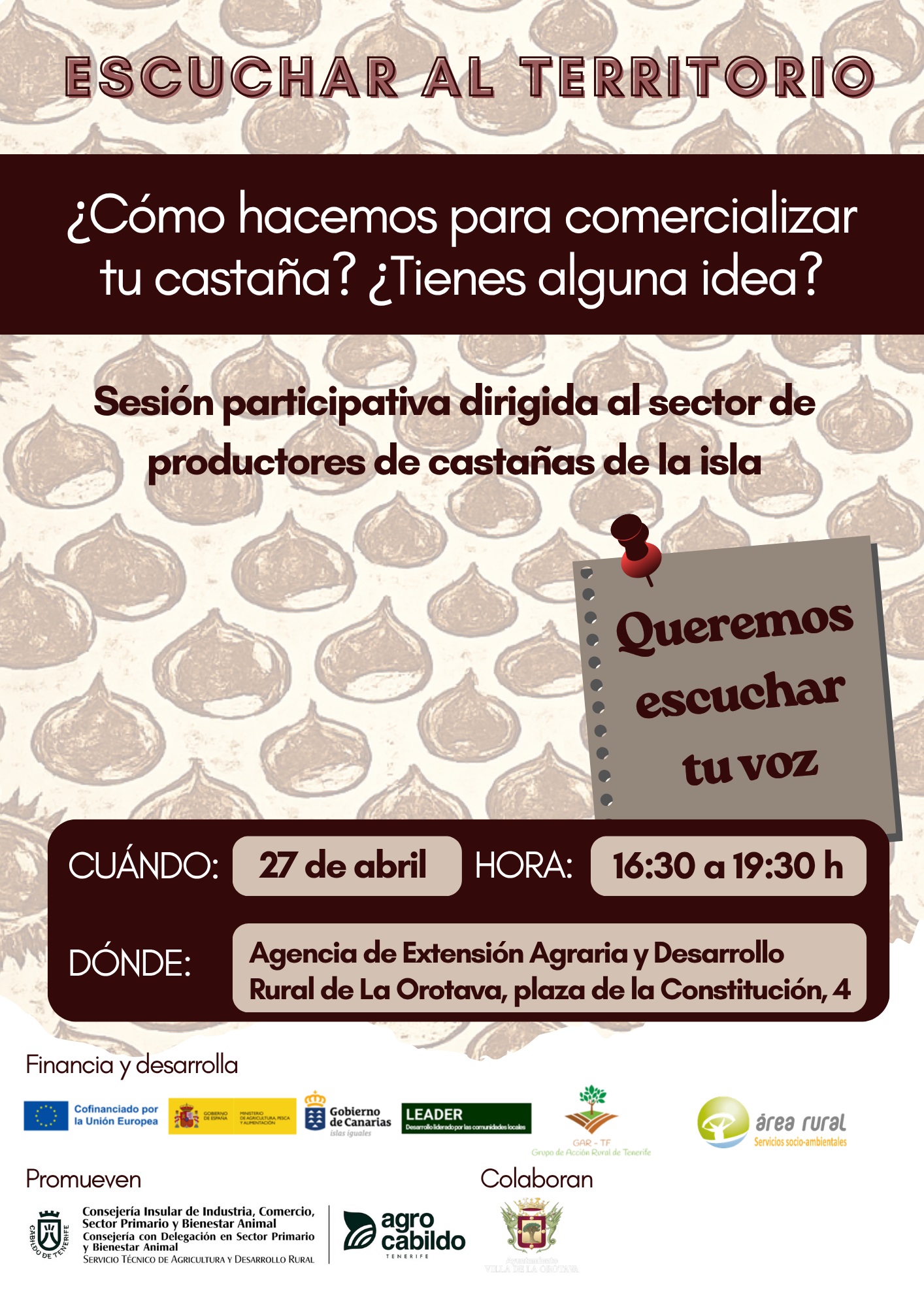 Sesión participativa dirigida al sector de productores de castañas de la isla